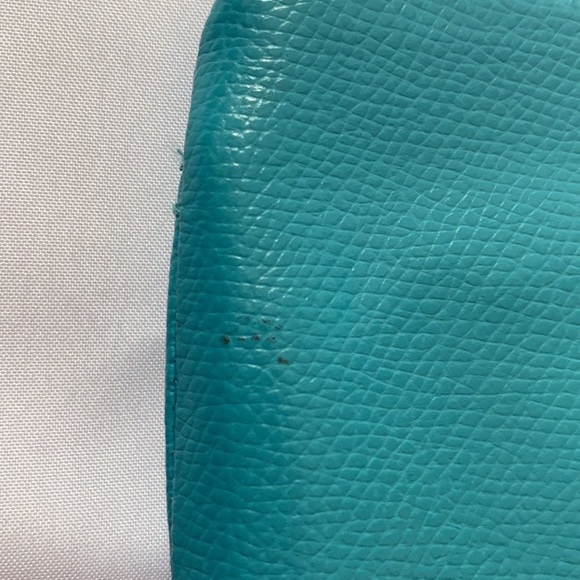 COACH Leather Turn Lock Medium Wristlet F 49472 turquoise - Picture 10 of 13